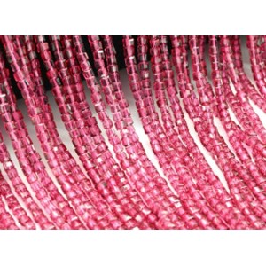 Бусины из циркона кубик гр.3*3мм цвет рубиновый, 40см, 157 бусин