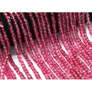 Бусины из циркона кубик гр.4*4мм цвет рубиновый, 39см, 90 бусин
