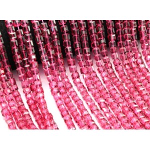 Бусины из циркона кубик гр.6*6мм цвет рубиновый, 39см, 65 бусин