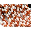 Бусины из сердолика овал 10*30мм, 38см, 13 бусин Бусины из сердолика овал 10*30мм, 38см, 13 бусин