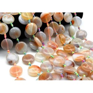 Бусины из сердолика круг 23мм, 42см, 14 бусин