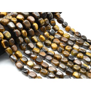 Бусины из тигрового глаза галтовка 13*18мм, 38см, 23 бусины