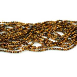 Бусины из тигрового глаза шарик гр.2мм, 38,5см, 174 бусины Бусины из тигрового глаза шарик гр.2мм, 38,5см, 174 бусины