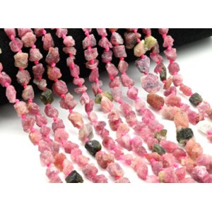 Бусины из турмалина розового галтовка 10*8мм, 41см, 45 бусин