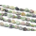 Бусины из флюорита галтовка 15*20мм-20*30мм, 42см, 15 бусин.
