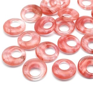 Бусина - бублик для швенз 28*7мм из халцедона искусственного, 1шт