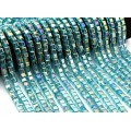 Бусины из циркона кубик гр.7*7мм цвет лазурный хамелеон, 40см, 55 бусин