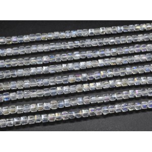 Бусины из циркона кубик гр.6*6мм цвет хрусталь хамелеон, 40см, 70 бусин