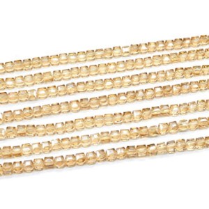 Бусины из циркона кубик гр.6*6мм цвет сепия, 40см, 70 бусин