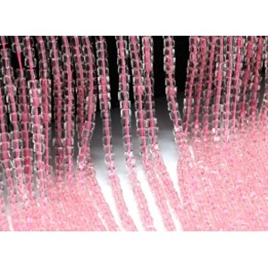 Бусины из циркона кубик гр.3*3мм цвет розовый светлый, 40см, 157 бусин
