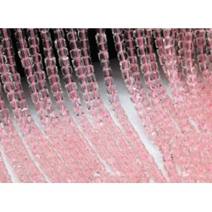 Бусины из циркона кубик гр.4*4мм цвет розовый светлый, 40см, 93 бусин Бусины из циркона кубик гр.4*4мм цвет розовый светлый, 40см, 93 бусин