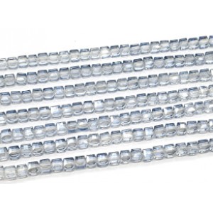Бусины из циркона кубик гр.7*7мм цвет сизый, 40см, 55 бусин