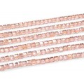 Бусины из циркона кубик гр.7*7мм цвет розовый светлый, 39,5см, 55 бусин