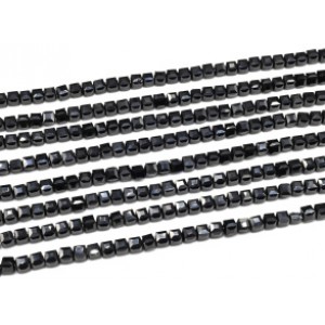 Бусины из циркона кубик гр.6*6мм цвет черный, 39см, 65 бусин
