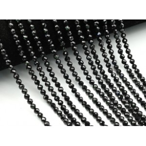 Бусины из шпинели черной шарик гр.4мм, 39см, 92 бусины
