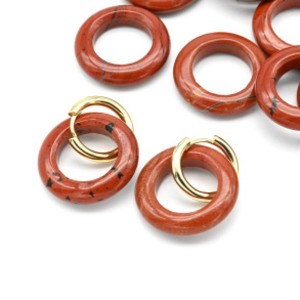 Бусина - бублик для швенз 30*6мм из яшмы красной, 1шт