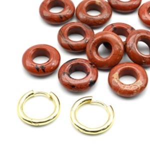 Бусина - бублик для швенз 20*6мм из яшмы красной, 1шт