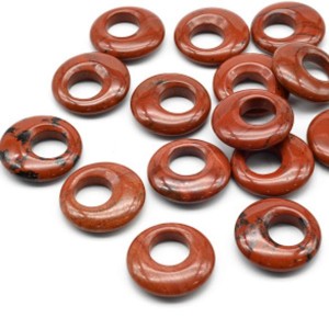 Бусина - бублик для швенз 28*7мм из яшмы красной, 1шт