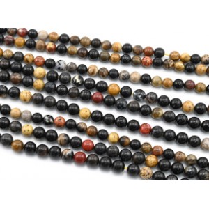 Бусины из яшмы шарик 9-10мм, 40см, 39 бусин