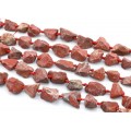 Бусины из яшмы красной галтовка 15*20мм - 20*30мм, 43см, 15 бусин