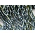 Бусины из лавы шарик 5мм цвет  хамелеон синий, 40см, 85 бусин