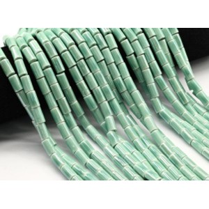 Бусины из керамики цилиндр 6*11мм, цвет мятный, 29см, 26 бусин