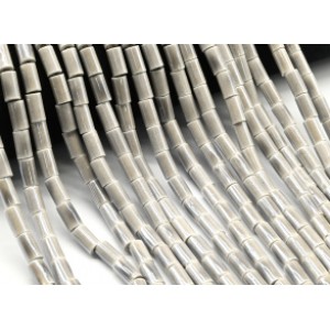 Бусины из керамики цилиндр 6*11мм, цвет серый, 29см, 26 бусин