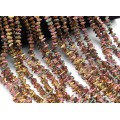 Бусины из лавы треугольник 7*6, цвет хамелеон золотистый, 39см, 100 бусин
