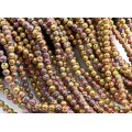 Бусины из лавы шарик 6мм цвет хамелеон золотистый, 36см, 60 бусин