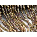Бусины из лавы рондель 6*4мм, цвет хамелеон золотистый, 40см, 110 бусин