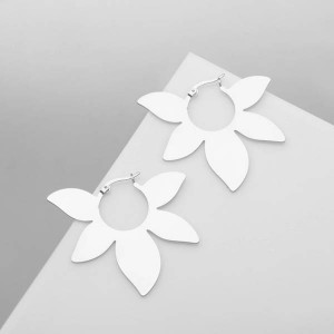 Серьги металл «Листья» этнос, цвет серебро