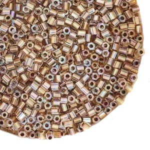 Бисер TOHO HEXAGON №11 цвет 0994 радужный с золотым центром 5 граммов Япония