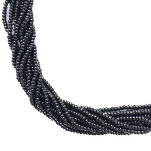 Бисер Винтажный на нити для люневильской вышивки, черный, 10 размер, ок. 19 грамм/упаковка) Италия