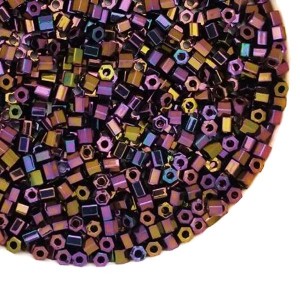Бисер TOHO HEXAGON №11 цвет 85 металлизированный пурпурный ирис 5 граммов Япония