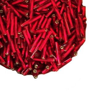 Стеклярус 12 мм витой Чехия Preciosa огонек красные тона 97090 упаковка 5 грамм