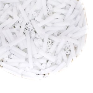 Стеклярус 9мм Китай, цвет Белоснежный, 30 грамм/упаковка