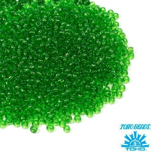 Бисер TOHO №11 цвет 0007 прозрачный зеленый ЯПОНИЯ пакет 10 граммов