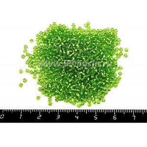 Бисер Чехия прозрачный "Огонек", размер 10, арт. 57430  зеленые тона 10 грамм