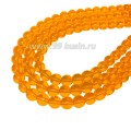 Бусины стеклянные на нити круглые 8 мм, цвет оранжевый, 24 бусины/нить