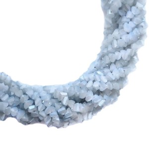 Бусины хрустальные Многогранник 3 мм Темно-серый перламутр. около 30 см нить