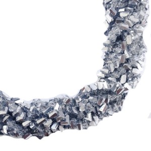 Бусины хрустальные Многогранник 3 мм Прозрачный с серебром. около 30 см нить Бусины хрустальные Многогранник 3 мм Прозрачный с серебром. около 30 см нить