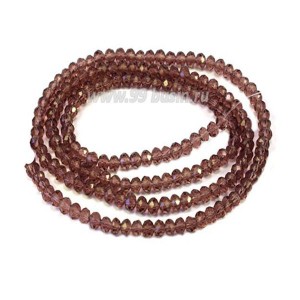 Бусины хрустальные Рондель 2,5*1,8 мм аметист 40 см нить