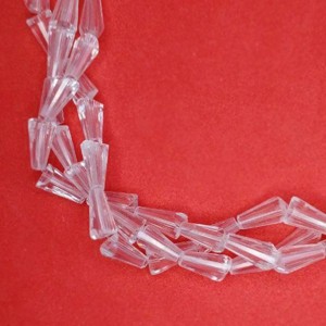 Бусины хрустальные Усеченный конус 8*4 мм со скривленными краями Прозрачный около 25 см нить