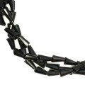 Бусины хрустальные Усеченный конус 8*4 мм со скривленными краями Черный около 25 см нить