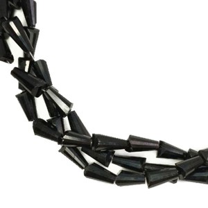 Бусины хрустальные Усеченный конус 8*4 мм со скривленными краями Черный около 25 см нить