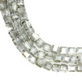Бусины хрустальные Кубик 8 мм Серый с серебром около 30 см нить