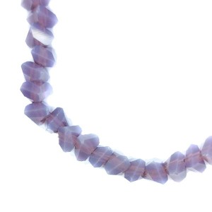 Бусины хрустальные Многогранник 5*4 мм Аметист опал. около 30 см нить