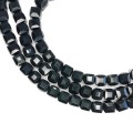 Бусины хрустальные Кубик 6 мм Черный около 25 см нить