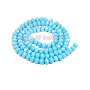 Бусина хрустальная Рондель 3*2 мм непрозрачный голубой около 100 штук/нить