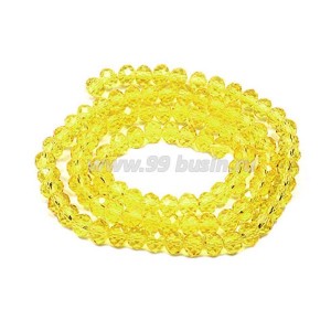 Бусина хрустальная Рондель 3*2 мм лимонный около 40 см/нить